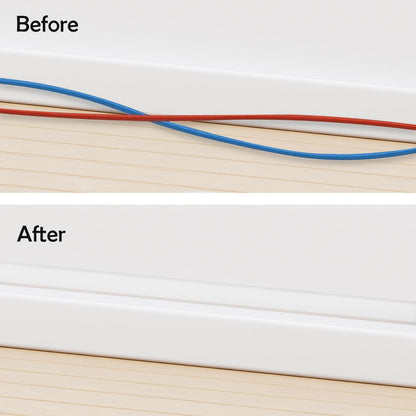 Rubber Bond TV Cord Hider Cable Protector - Strong Self Adhesive Wall Cord Cover Cable Hider - Low Profile Cable Management Wall Cord Concealer Cable Raceway (White, 6 Feet)