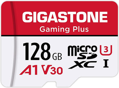 [Gigastone] 128GB Micro SD Card, Gaming Plus, MicroSDXC Memory Card for Nintendo-Switch 1, Wyze, GoPro, Dash Cam, Security Camera, 4K Video Recording, UHS-I A1 U3 V30 C10, up to 100MB/s, with Adapter