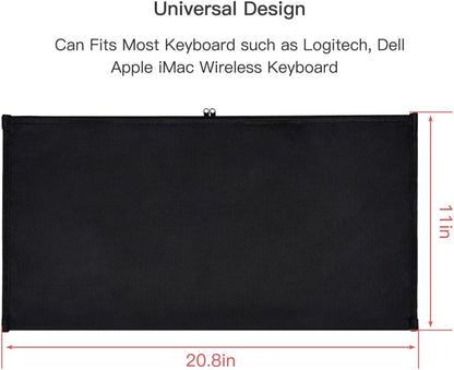 Logitech/Dell/Corsair/Havit/Redragon/Apple Magic Keyboard Dust Cover Pouch Case, Wireless/Wired Computer Gaming PC Keyboard Protector, Black