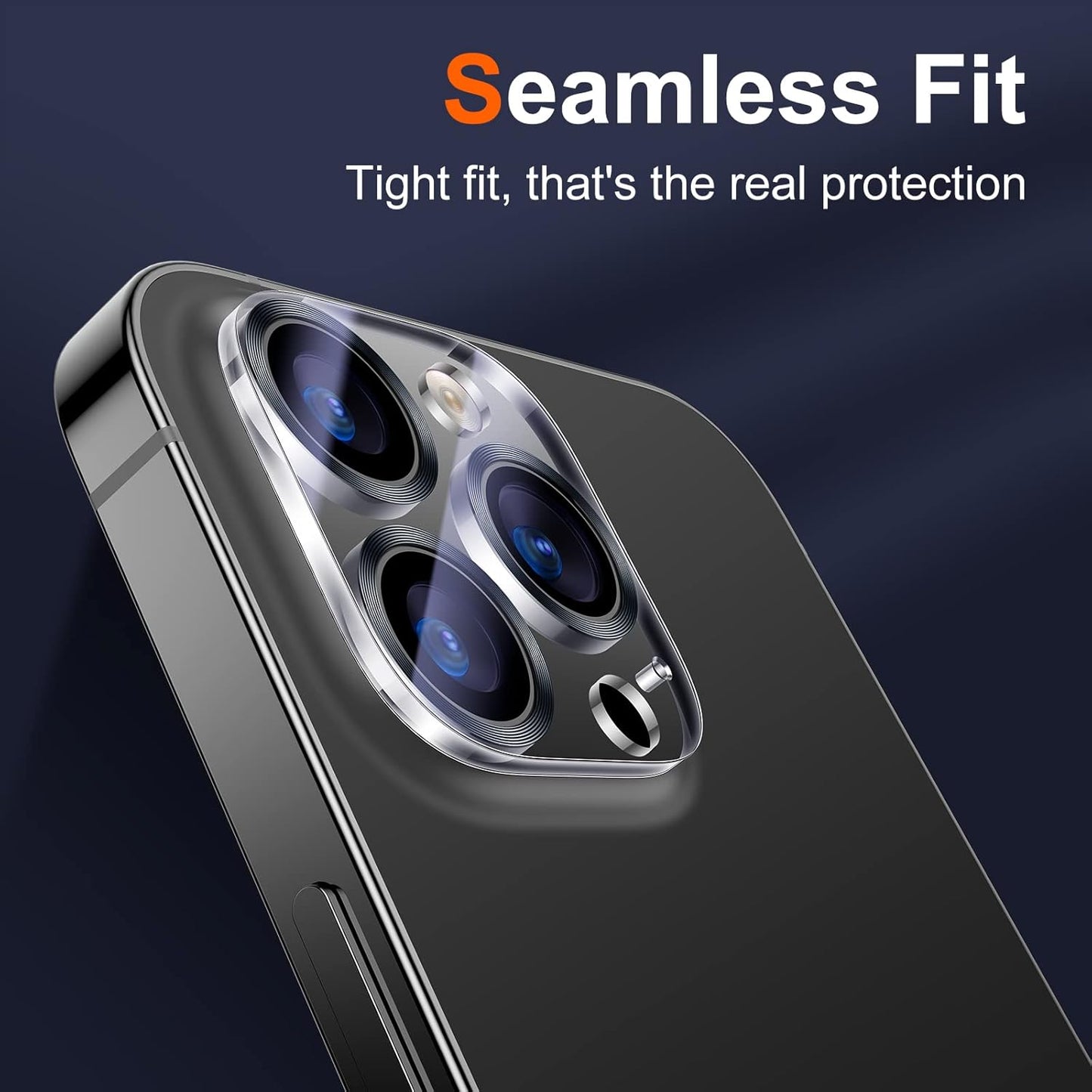 UniqueMe [3 Pack] Camera Lens Protector Compatible with iPhone 13 Pro 6.1" / 13 Pro Max 6.7" Tempered Glass,[Case Friendly][New version][Scratch-Resistant][Easy Installation] -Grey