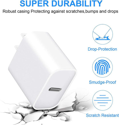 iPhone 15 14 13 Charger Block,20W PD USB C Charger iPhone Fast Charger Plug Type C Wall Charger,PD Durable USB-C Power Delivery Adapter Box Compatible with iPhone 15/15 Pro Max/14/13 Mini/12/11,iPad