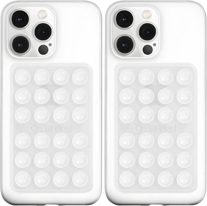 Anteel MAX Silicone Suction Phone Case Adhesive Mount, Upgraded Super Strong Grip, Durable, Easy to Use, Hands-Free Sticky Phone Holder for Selfies, Tiktok Videos, 2.56"x3.94" (TP&TP)