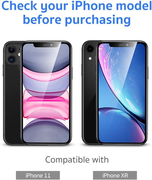 ESR Full-Coverage Tempered-Glass Compatible for iPhone 11 Screen Protector/iPhone XR Screen Protector [2-Pack] [Easy Installation Frame] [3D Curved Edges] for iPhone 11, iPhone XR