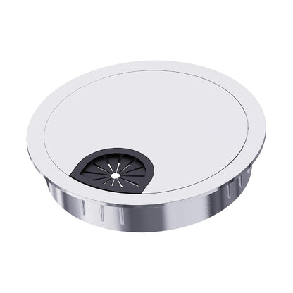 Desk Grommet 2 Inch 50mm, Zinc Alloy Computer Desk Wire Hole Cover, Office Desktop Cord Cable Hole Metal Ring, Bright Silver