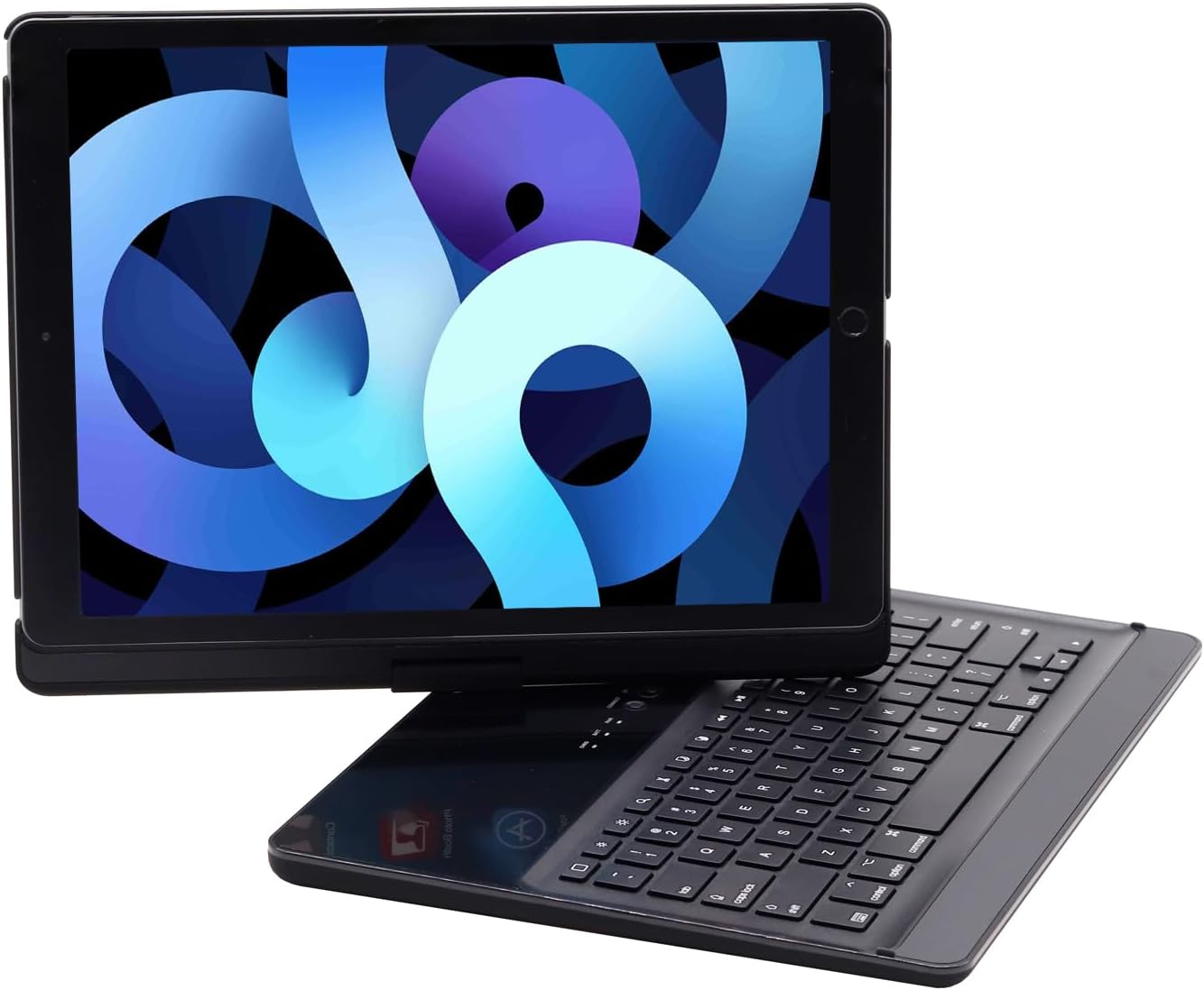 iPad pro 12.9 case with Keyboard 2017 2nd 2015 1st Generation, 360 Rotatable Wireless Folio 180 Swivel Stand Hard Cover Auto Sleep Wake up