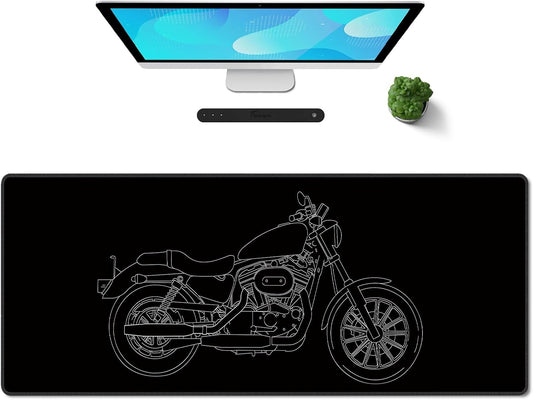 Galdas Gaming Mouse Pad XXL XL Large Long Extended Big Mousepad Non-Slip Rubber Keyboard Mouse Pad with Stitched Edges for Laptop Home Office (31.5x11.8x0.08 Inch) … (Motor)