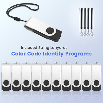 ABLAZE 8GB USB Flash Drive 20 Pack, USB 2.0 Thumb Drives Bulk Memory Sticks Pendrives 20PCS (Black)