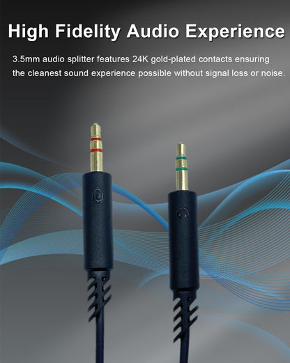 Headphone Splitter 3.5mm Female to 2 Dual 3.5mm Male Headphone Mic Audio Y Splitter Cable for Computer Headset Microphone Gaming Speaker to Dual Jack PC Laptop Adapter,Black