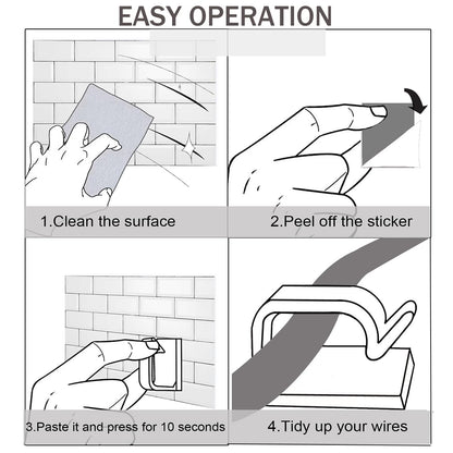 100PCS Cable Clips, Adhesive Wire Clips Strong Cord Clips Wire Holders, Cable Management Clips for Desk, Wall, Car, TV, Ethernet Cable (Clear, Small)