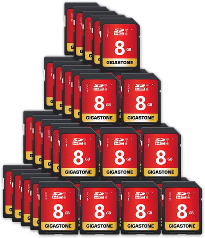 GIGASTONE 8GB SD Card 50-Pack UHS-I U1 Class 10 SDHC Memory Card Full HD Video Canon Kodak Olympus Digital Camera, with 50 Mini Cases