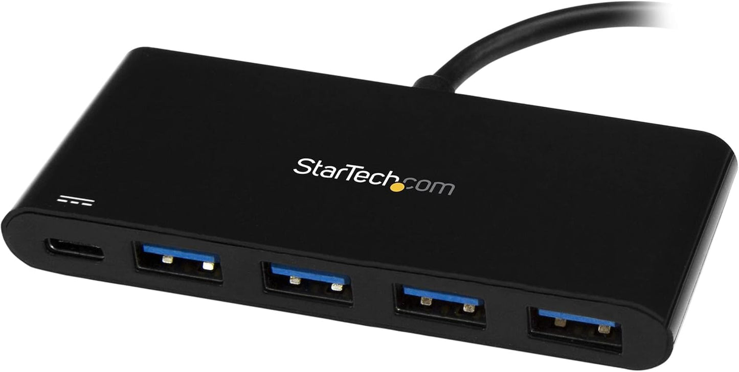 StarTech.com 4 Port USB C Hub with 4 USB Type-A Ports (USB 3.0 SuperSpeed) - 60W Power Delivery Passthrough Charging - USB 3.0 (5Gbps) Laptop Hub Adapter - MacBook, Dell (HB30C4AFPD)