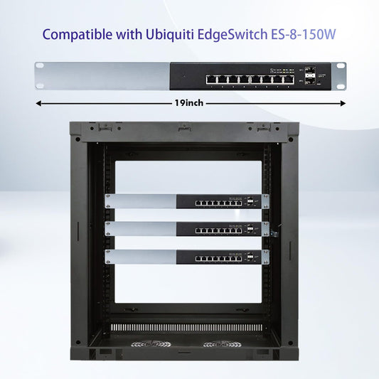 Rack Mount Kit for Ubiquiti Switch, 1U Rack Ears for EdgeSwitch ES-8-150W Switch 8 Port and for US-8-150W UniFi Switch 8 Port