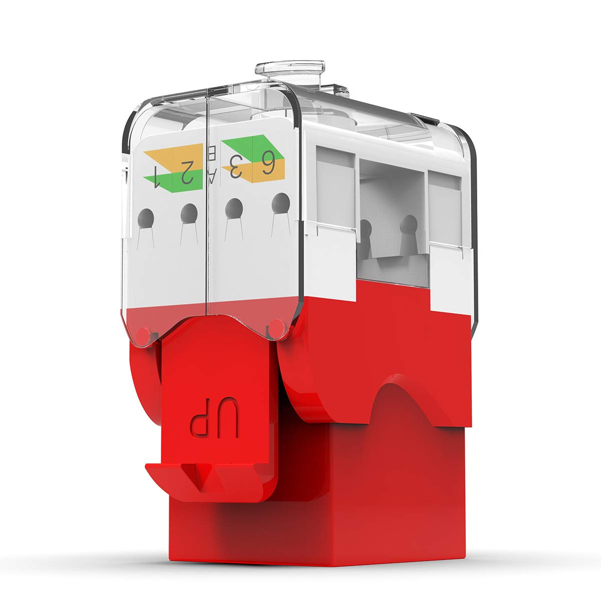 AMPCOM CAT6 Keystone Jack Tool-Less RJ45 UTP, No Punch-Down Tool Required Module Coupler -10-Pack Red