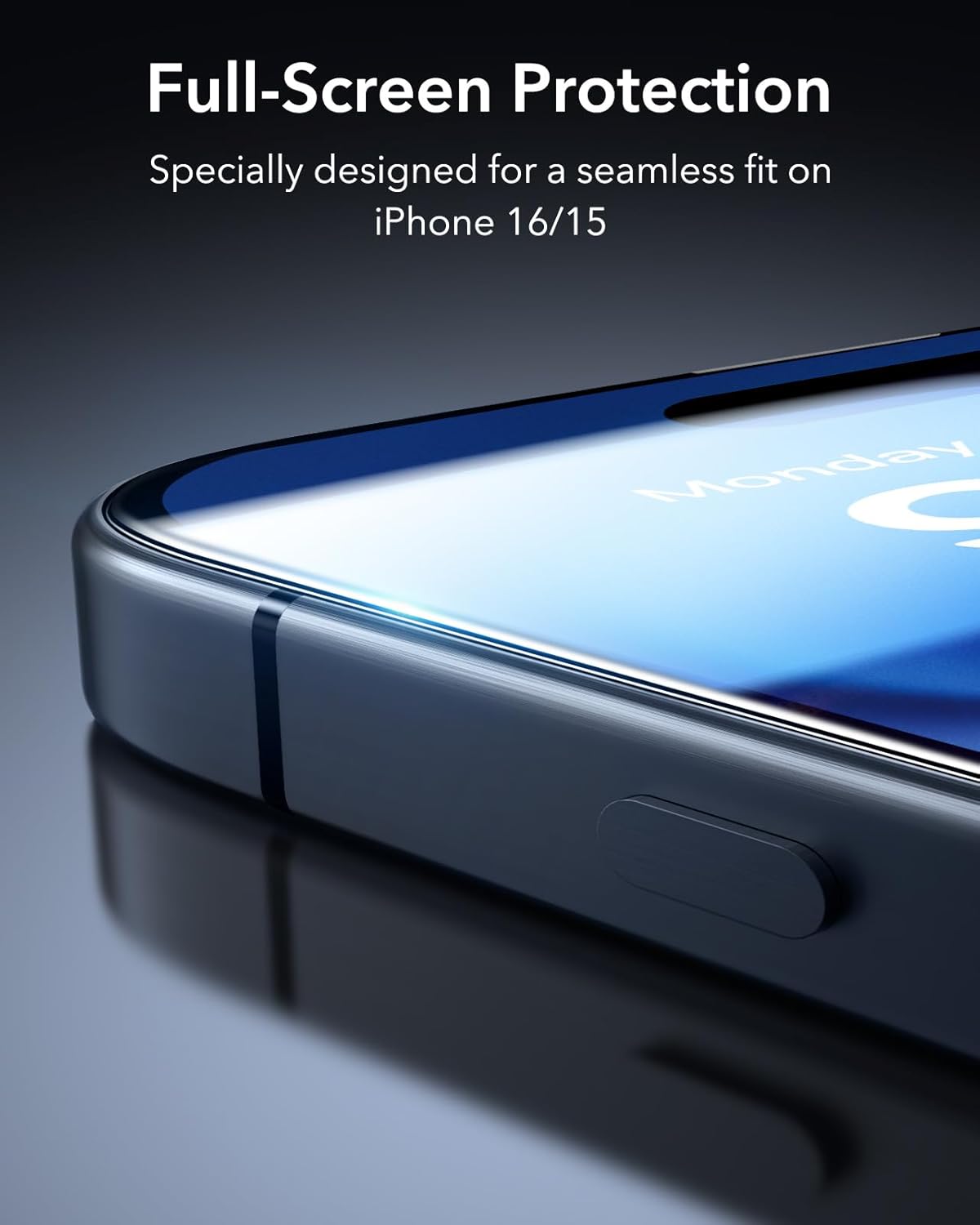 ESR 3 Pack for iPhone 16 /iPhone 15 Screen Protector, [9H Hardness] [Military Grade Shatterproof] Full Coverage Tempered Glass Film with Flawless Fit Tray, HD Clear, Scratch Resistant