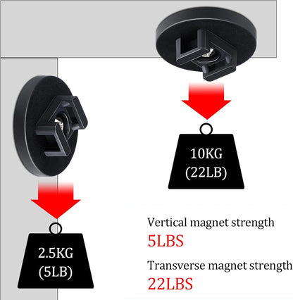 Yookeer 20 Pcs Magnetic Zip Tie Mount Base Black Magnetic Cable Clips Wire Holder Multipurpose Cable Ties Management Base Electrical Supplies for Wire (43 mm)