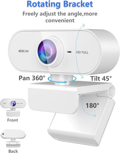 Webcam 1080P HD Webcam for PC,Web cam with Microphone,Stand for PC/MAC/Laptop/Desktop,Wide Angle Web Cameras for YouTube,Skype,Zoom,Xbox One,Video Calling