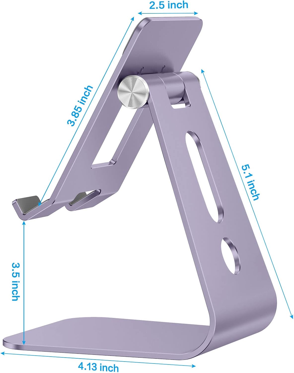 OMOTON Adjustable Tablet Stand for Desk, Upgraded Longer Arms for Greater Stability, T2 Tablet Holder with Hollow Design for Bigger Sized Phones and Tablets Such as iPad Pro/Air/Mini, Purple