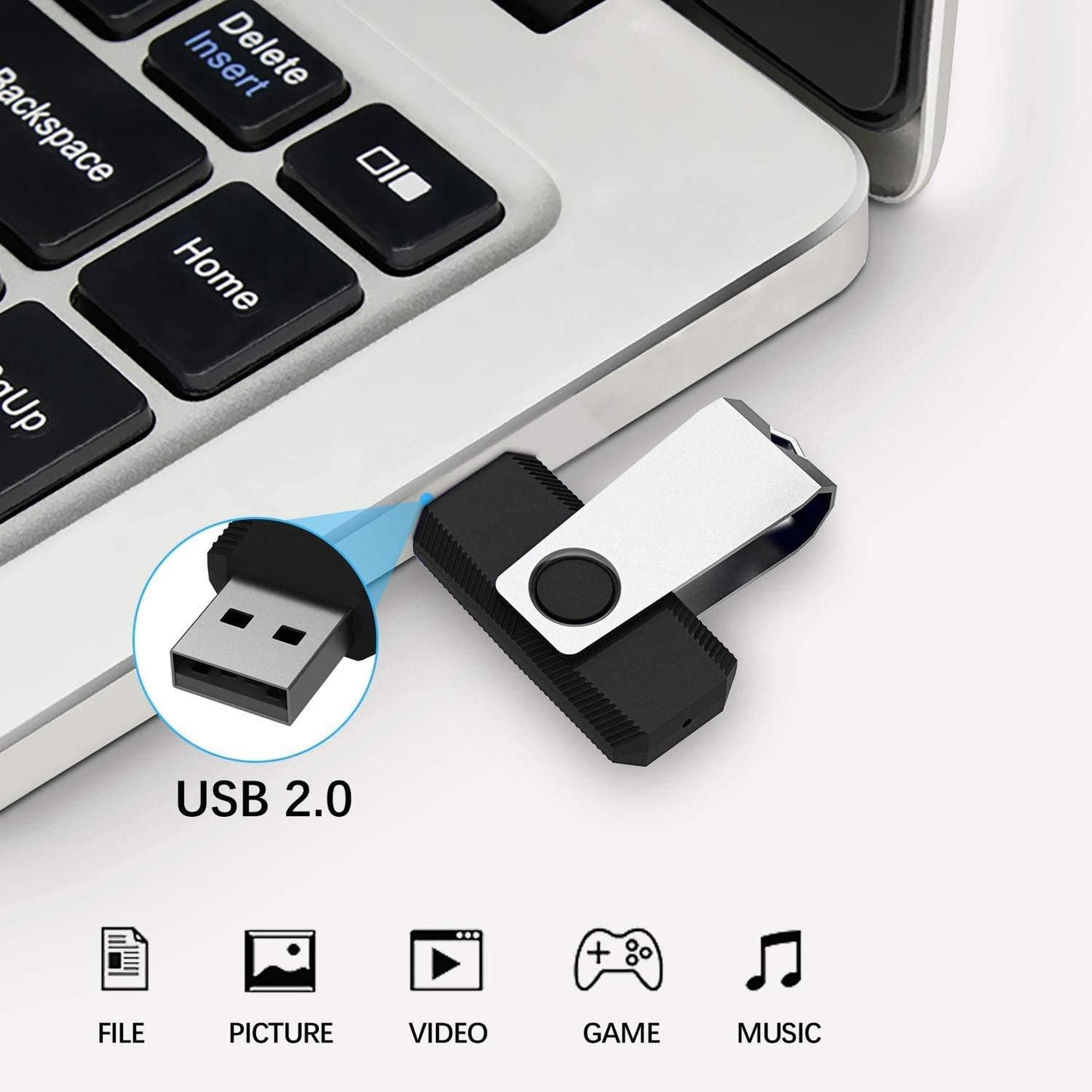 Aiibe 32 GB Flash Drive 10 Pack Bulk 32GB USB Flash Drives 2.0 USB Stick Thumb Drive 32GB 32G USB Drive Pack, Black