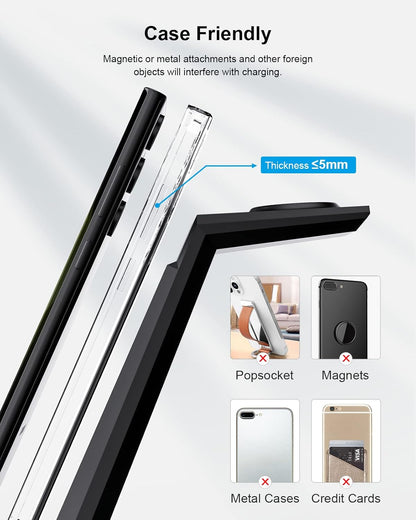 Wireless Charger for Samsung - NANAMI 3 in 1 Charging Station for Multiple Devices, Fast Charger Stand for Galaxy S25 S24 S23 Ultra S22 S21 Z Flip Fold 4,Galaxy Watch 6/5/5 Pro/4/3, Galaxy Buds 2 Pro