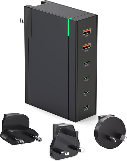 CHIPOFY 200W USB C Wall Charger, GaN Gaming Laptop Super Fast Desktop Charging Block for iPhone 14 13 Pro Max Plus iPad MacBook Samsung Galaxy S23/22/21 Note20 Pixel(UK/EU/AU Plug)