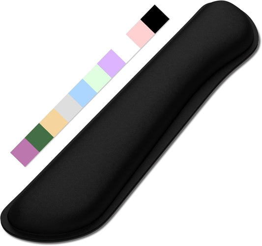 Dapesuom Enlarge Keyboard Wrist Rest, Cute Memory Foam Keyboard Wrist Cushion for Computer Desk Mats Support, Typing Pain Relief Ergonomic Mouse Pad Rests with Non-Slip Base for Gaming, Laptop, Black