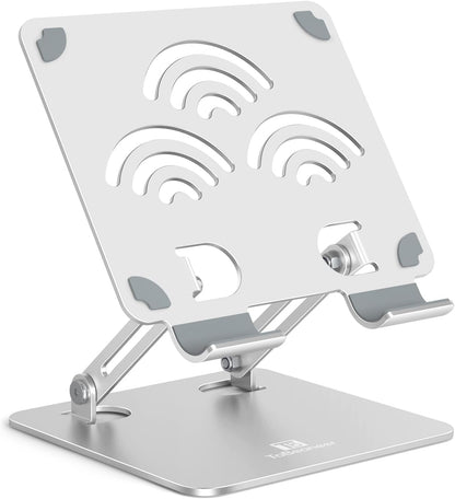 Tablet Stand, Adjustable Tablet Holder for Desk, Premium Aluminum Portable Holder for iPads, Kindle, Switch, and Smartphones, Fits 4-12" Devices Silver, Pro Size