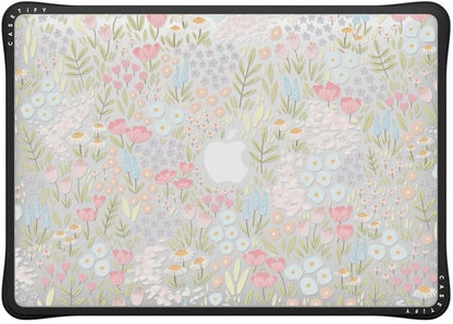 CASETiFY Impact MacBook Air 13" (M1/Intel) Case [Cushioned Impact Corners/Scratch-Resistant/Anti-Slip Grip] - Eleanor - Clear Black