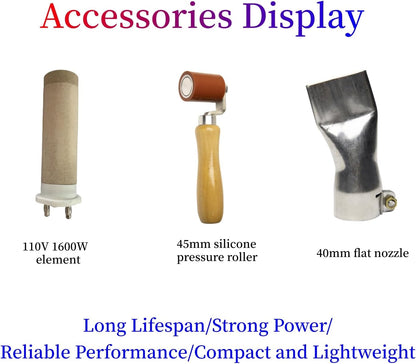 110V Hot Air Gun Welding Torch 1600W Heat Gun Plastic Welder Roofing Welder Kits