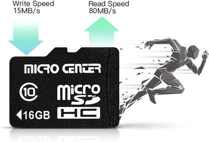 Micro Center 16GB Class 10 Micro SDHC Flash Memory Card with Adapter for Mobile Device Storage Phone, Tablet, Drone & Full HD Video Recording - 80MB/s UHS-I, C10, U1 (5 Pack)