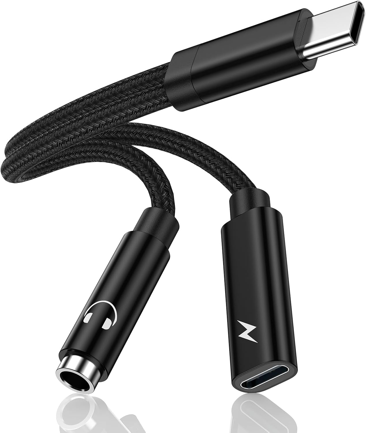 Samsung Galaxy S25 Headphone Adapter, 2 in 1 USB C to 3.5mm Aux Audio Jack with 60W Fast Charging Dongle Cable for Galaxy S25 S24 S23 Ultra A17 A56 A16 A15 A14 A54 iPhone 17 16 15 Pro Max Pixel 10 9 8