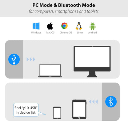 USB Mini Portable Speaker with USB Plug & Play and Bluetooth Connection, Small External Speaker for Computer/Tablet/Smartphone, Crystal Clear & Loud