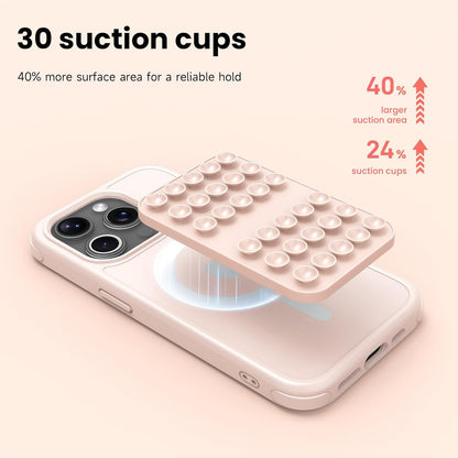 Patented Magnetic Sticky Phone Suction Grip Mount for MagSafe Case,Magnet Silicone Portable Stand Holder for iPhone 16/15/14/13/12 Series and Android, Hands-Free Selfies and Videos,Tea Milk