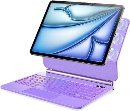 Keyboard Case for iPad Air 13 inch (M2, 2024),iPad Pro 12.9 inch (3/4/5/6th Gen) Magic Magnetic - Easy-Set Floating Cantilever Stand, Multi-Touch Trackpad Backlit Keyboard Case for iPad Air 13