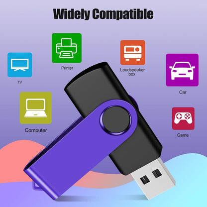 EASTBULL Flash Drive Bulk 8GB USB 20 Pack with Lanyards USB 2.0 Thumb Drive Bulk Memory Stick Swivel Pen Drive for Storage and Backup 8 GB 20 Pack, Purple