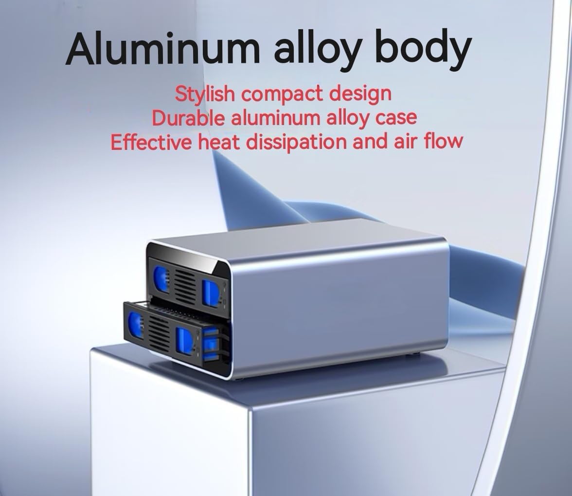 IO Crest 2 Bay Tool Less Tray Hot Swappabe 2.5" 3.5" SATA Non Raid External USB 3.0 Enclosure SY-ENC50124