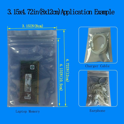 100pcs 3.15X4.72in/8X12cm Anti Static Bags,ESD Bags Resealable for HDD with 100pcs Labels, Antistatic Bag for Hand Drive or Varieties of Electronic Device
