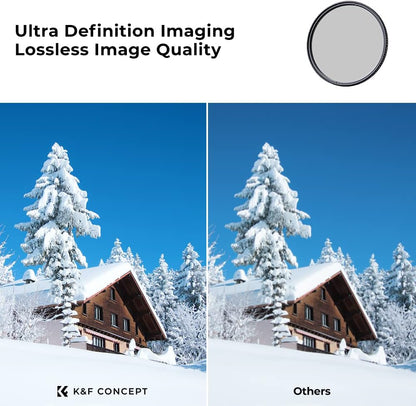 55mm Circular Polarizers Filter, K&F CONCEPT 55MM Circular Polarizer Filter HD 28 Layer Super Slim Multi-Coated CPL Lens Filter (Nano-X Series)