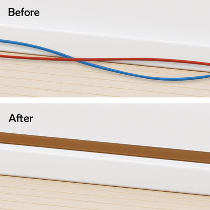 Rubber Bond TV Cord Hider Cable Protector - Strong Self Adhesive Wall Cord Cover Cable Hider - Low Profile Cable Management Wall Cord Concealer Cable Raceway (Brown, 6 Feet)