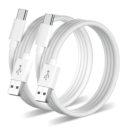 [5ft 2Pack] Woven Car Play USB-C Cable for Apple iPhone 16 Charger MFi Certified USB-A to USB C Cable Cord Fast Charging for iPhone 16 Pro Max/16Pro/15 Pro/15Plus, iPad Air M2,AirPods Pro 2nd, White