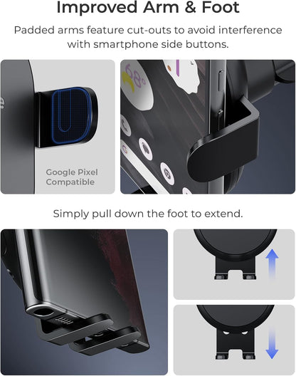 iOttie Auto Sense 2 Air Vent Car Phone Holder with Qi Wireless Charging - Auto Clamping Phone Mount for Google Pixel, iPhone, Galaxy, Huawei, LG, and Other Smartphones. Power Adapter Not Included.