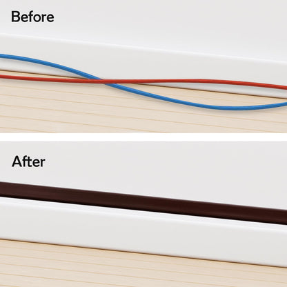 Rubber Bond TV Cord Hider Cable Protector - Strong Self Adhesive Wall Cord Cover Cable Hider - Low Profile Cable Management Wall Cord Concealer Cable Raceway (Dark Brown, 10 Feet)