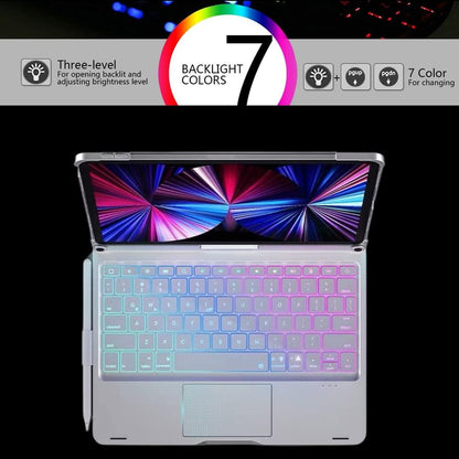 Keyboard Case for iPad 10.2 9th/8th/7th Gen, Rotating Case for iPad9/iPad8/iPad7 with Backlits Touchpad Keyboard-360° Rotatable Smart Cover with Pencil Holder, Black