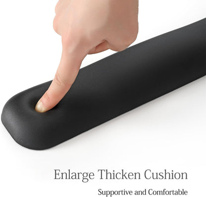 UnivoColors Design-Wave Keyboard Wrist Rest, Artificial Sheepskin+Memory Foam+Ergonomic+Anti-Slip Gel, Resilience Support During Work and Gaming,Keyboard Accessory,Black