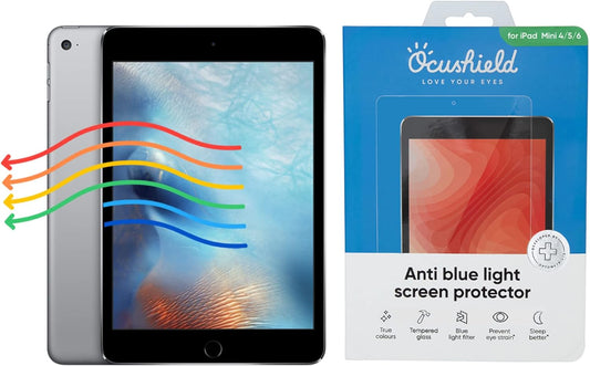 Ocushield Anti Blue Light Tempered Glass Screen Protector for Apple iPad Mini 4/5 (8") - Blue Light Filter for iPad - Anti Glare - Protect Your Eyes & Improve Sleep