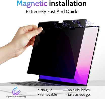 Magnetic Privacy Screen for MacBook Air 15 Inch (2023-2025, M2 M3 M4) - A2941 A3114 A3241, 15inch Removable Matte Anti Blue Light Glare Filter for Mac Air 15.3" Laptop Computer