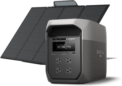 EF ECOFLOW Portable Power Station DELTA 3 MAX with 400W Bifacial Solar Panel, 3400W X-Boost Output, Ultra-Fast 0-80% Charging in 1.13 Hr, Home Backup & RV Camping