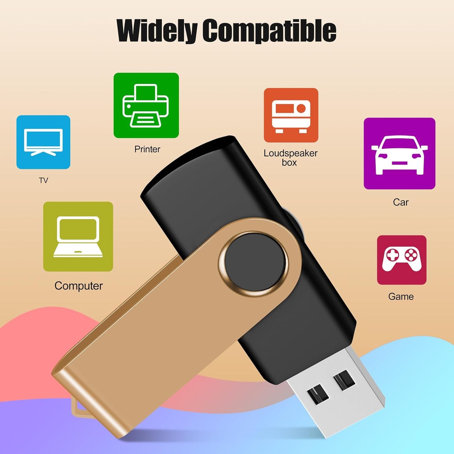 EASTBULL 2GB USB Flash Drive Bulk Thumb Drives 100 Pack with Lanyards USB 2.0 Memory Sticks Zip Drive Pen Drive for Storage and Backup Gold 100PCS 2GB