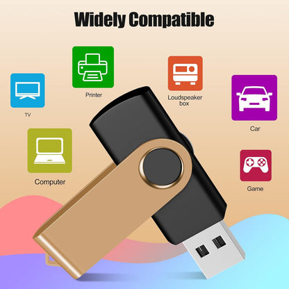 EASTBULL 2GB USB Flash Drive Bulk Thumb Drives 100 Pack with Lanyards USB 2.0 Memory Sticks Zip Drive Pen Drive for Storage and Backup Gold 100PCS 2GB