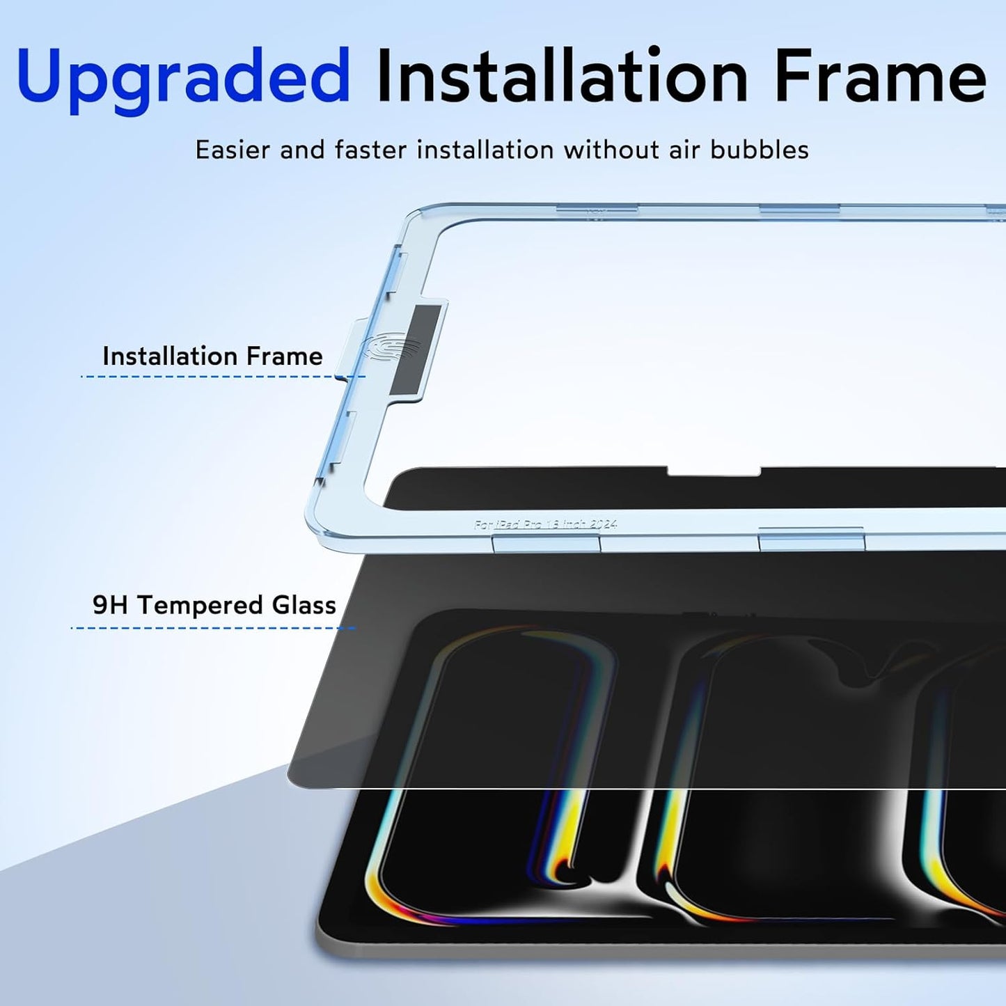 MOBDIK Privacy Screen Protector Compatible with iPad Pro 13 Inch M5 2025 / M4 2024, Anti Spy, 9H Tempered Glass, EZ Kit 1 Pack