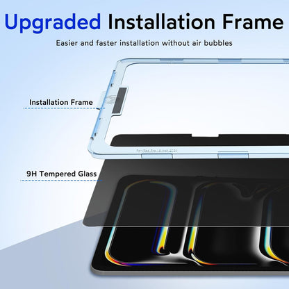 MOBDIK Privacy Screen Protector Compatible with iPad Pro 13 Inch M5 2025 / M4 2024, Anti Spy, 9H Tempered Glass, EZ Kit 1 Pack